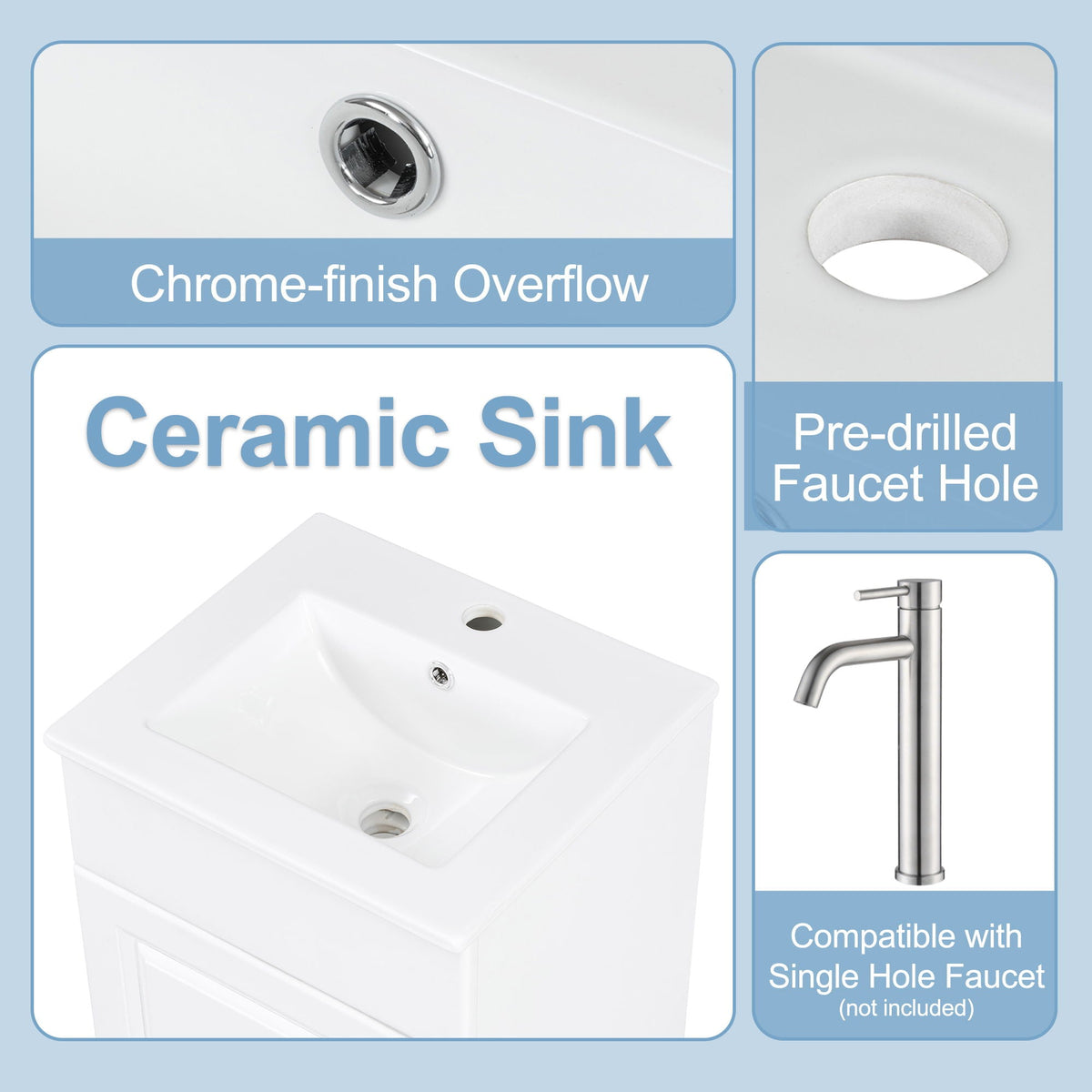 Bathroom Vanity with Sink ceramic sink and chrome overflow HouseOfZazla on Tampa Home & Garden Store