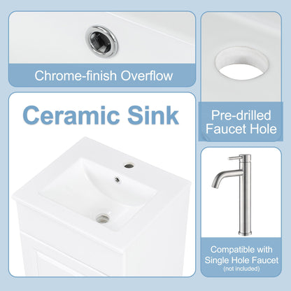 Bathroom Vanity with Sink ceramic sink and chrome overflow HouseOfZazla on Tampa Home & Garden Store