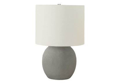 Table lamp with gray concrete base and cream linen shade by HouseOfZazla on Tampa Home & Garden Store