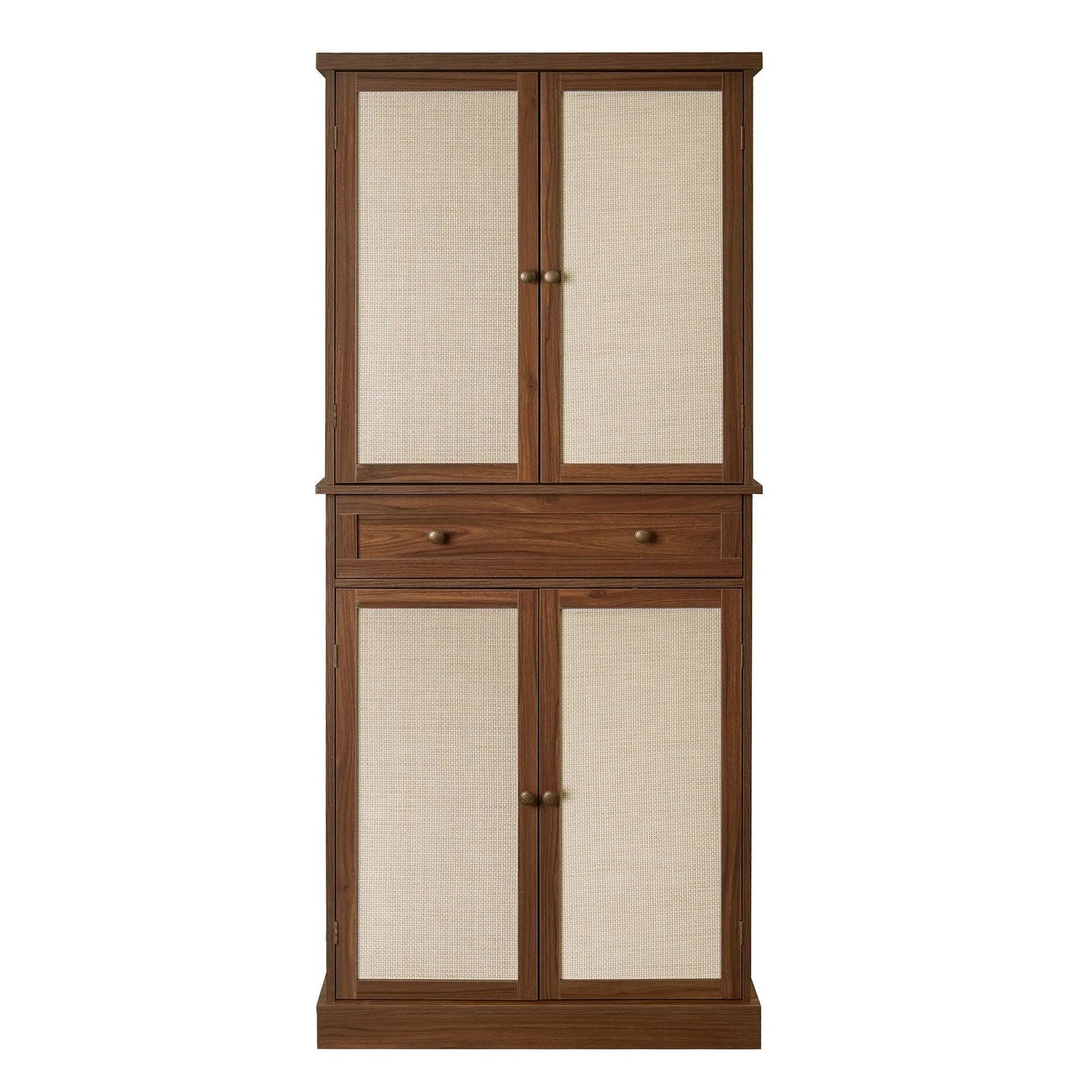 Accent cabinet by Unique Piece Furniture with warm wood finish and cane panel doors on Tampa Home & Garden Store