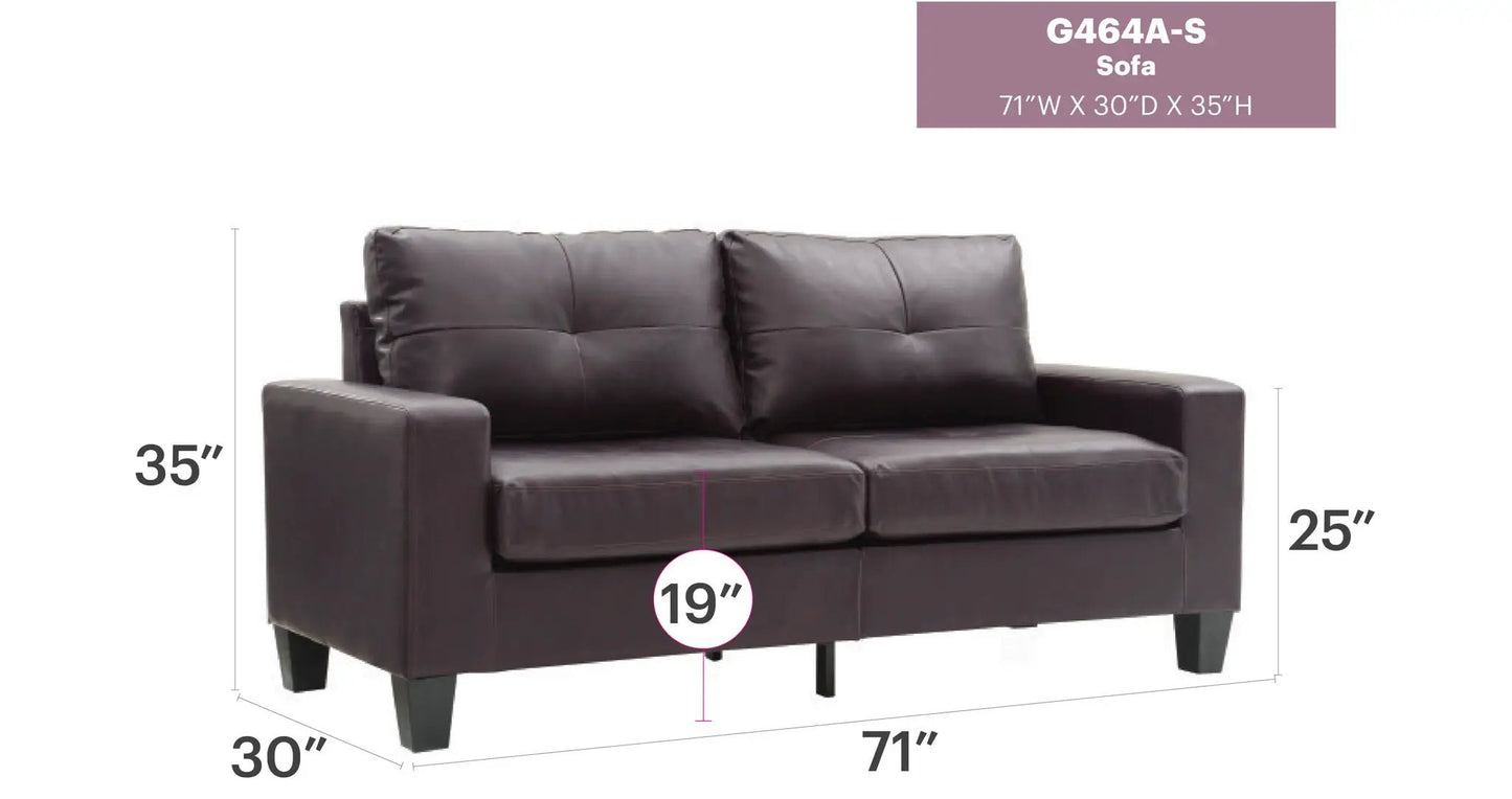 Newbury Modular Sofa by Unique Piece Furniture in dark brown leather stationary couch on Tampa Home & Garden Store