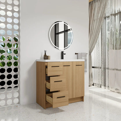 Wall Mounted Floating Vanity Sink and Drawers