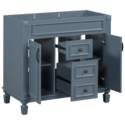 Bathroom vanity cabinet, blue-gray, with 2 soft-closing doors and 2 drawers on Tampa Home & Garden Store