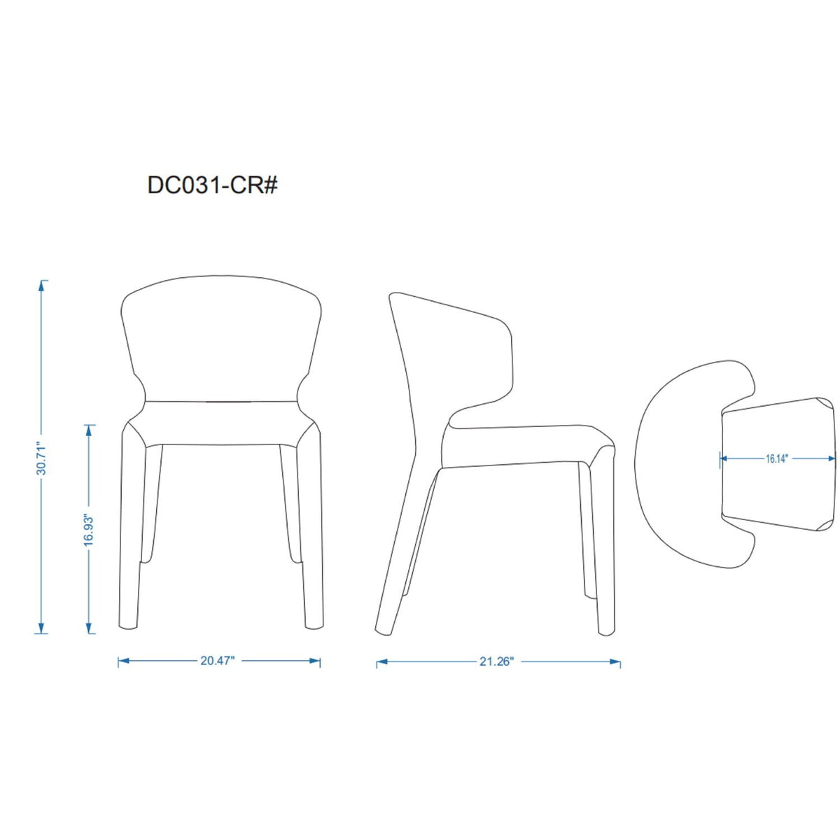 Conrad Dining Chair Set of 2 with metal frame by HouseOfZazla in multiple colors blueprint on Tampa Home & Garden Store