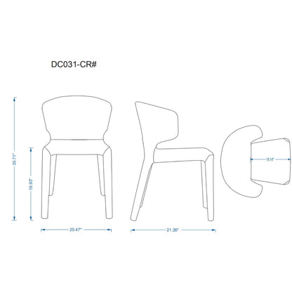 Conrad Dining Chair Set of 2 with metal frame by HouseOfZazla in multiple colors blueprint on Tampa Home & Garden Store