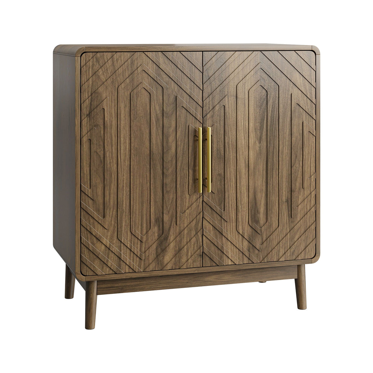 Sideboard buffet cabinet dark brown wood with carved doors, adjustable shelf HouseOfZazla on Tampa Home & Garden Store