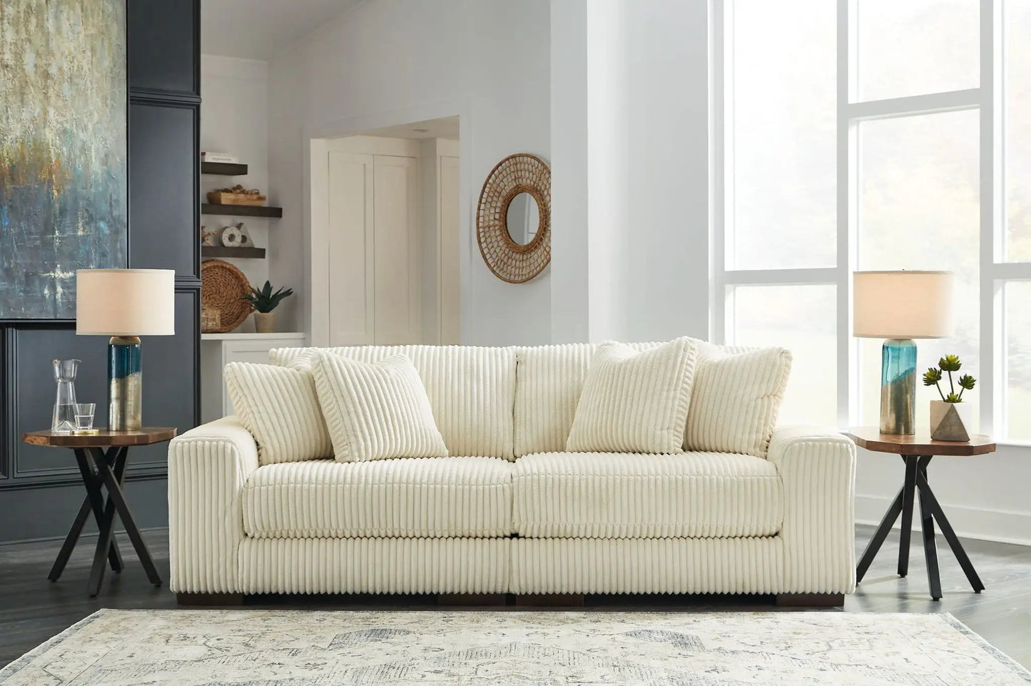 Lindyn Sectional Sofa with Cord Upholstery