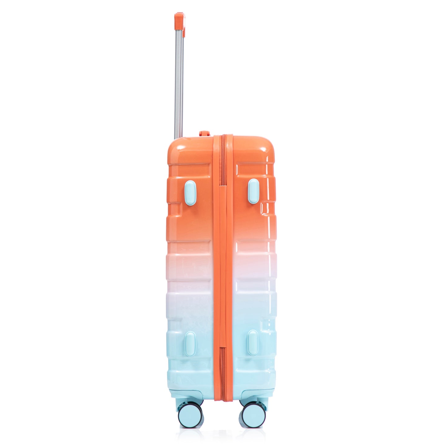 3-piece spinner luggage set in orange to blue gradient with extendable handle HouseOfZazla on Tampa Home & Garden Store