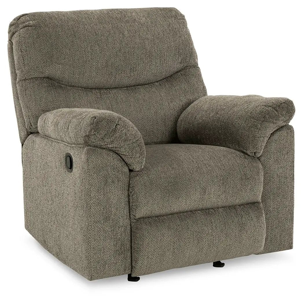 Rocker Recliner Alphons by Unique Piece Furniture in taupe textured fabric on Tampa Home & Garden Store