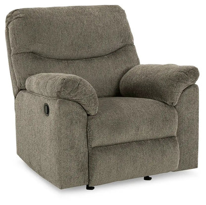 Rocker Recliner Alphons by Unique Piece Furniture in taupe textured fabric on Tampa Home & Garden Store