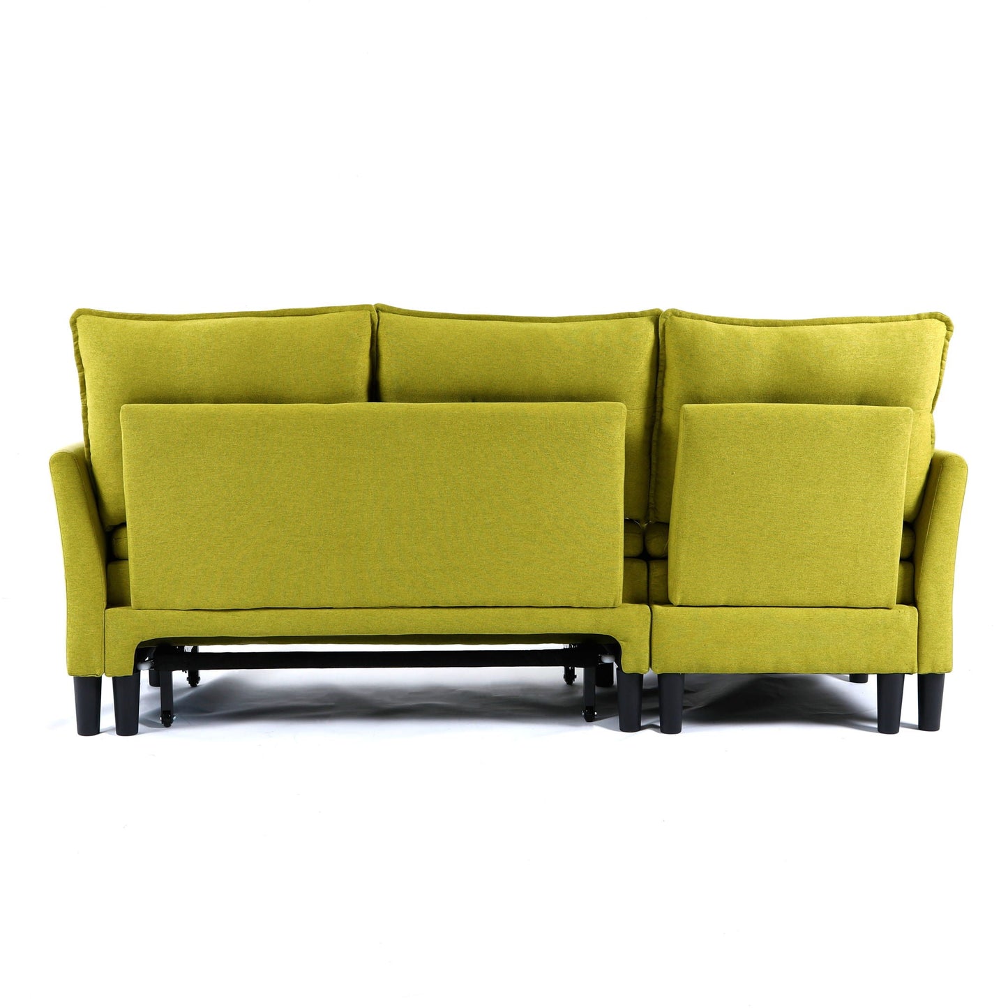 L-shaped reversible chaise sectional sofa with storage in lime green fabric by HouseOfZazla on Tampa Home & Garden Store