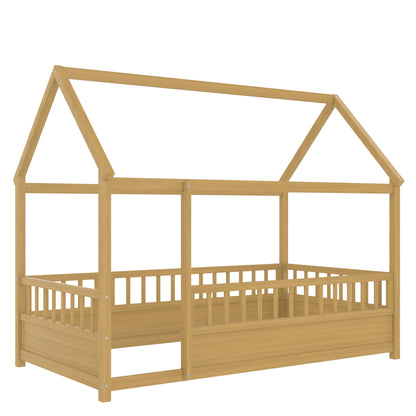 Twin size pine bed frame with house-roof canopy by HouseOfZazla on Tampa Home & Garden Store