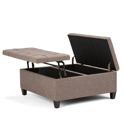 Harrison Upholstered Coffee Table Storage Ottoman