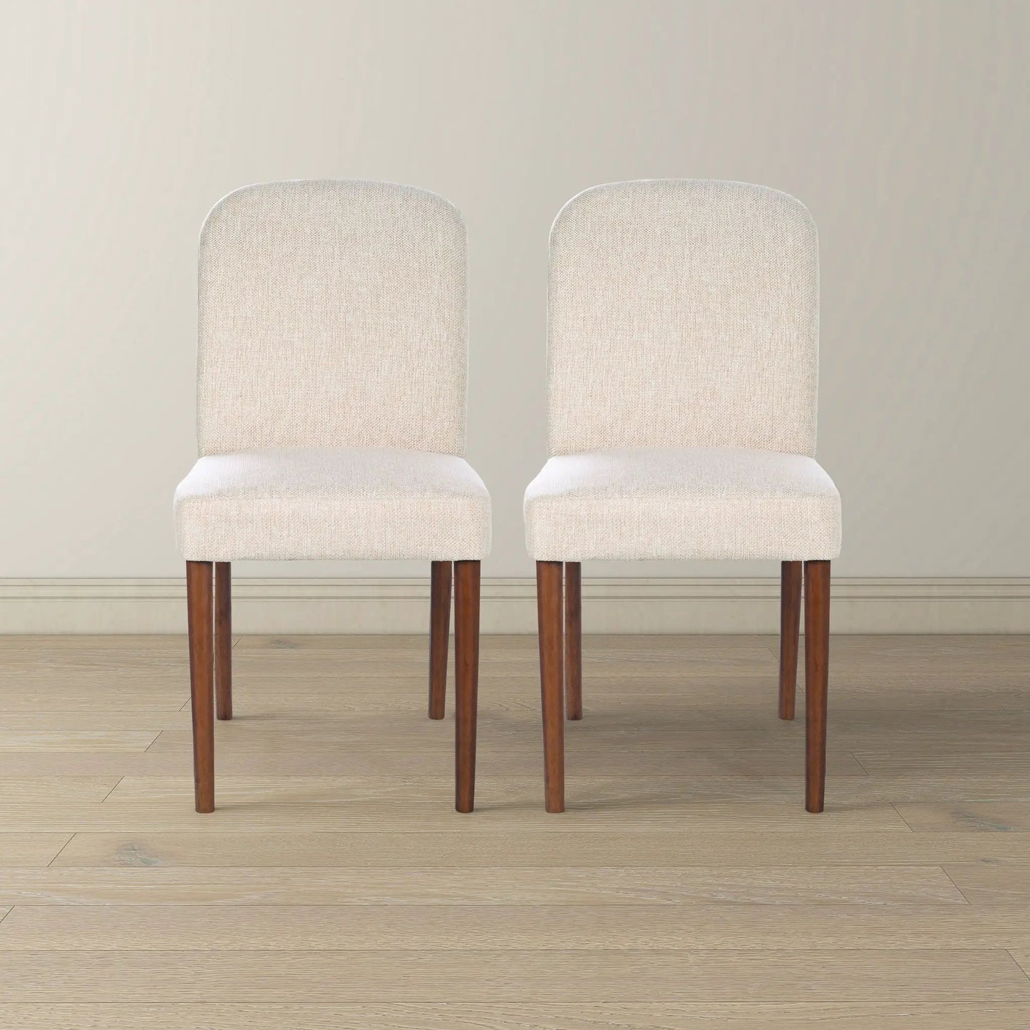 Capri Dining Chair Set of 2 Beige Linen Deluxe