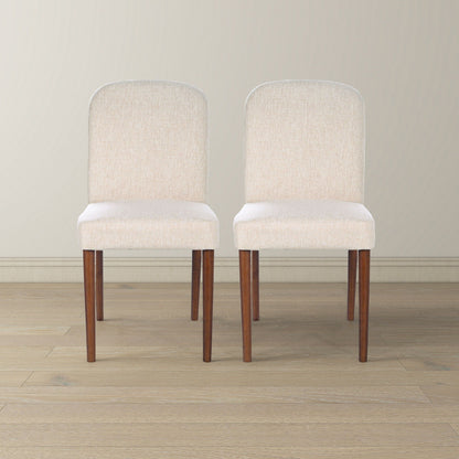 Capri beige linen dining chair set of 2 with solid wood frame and legs by HouseOfZazla on Tampa Home & Garden Store