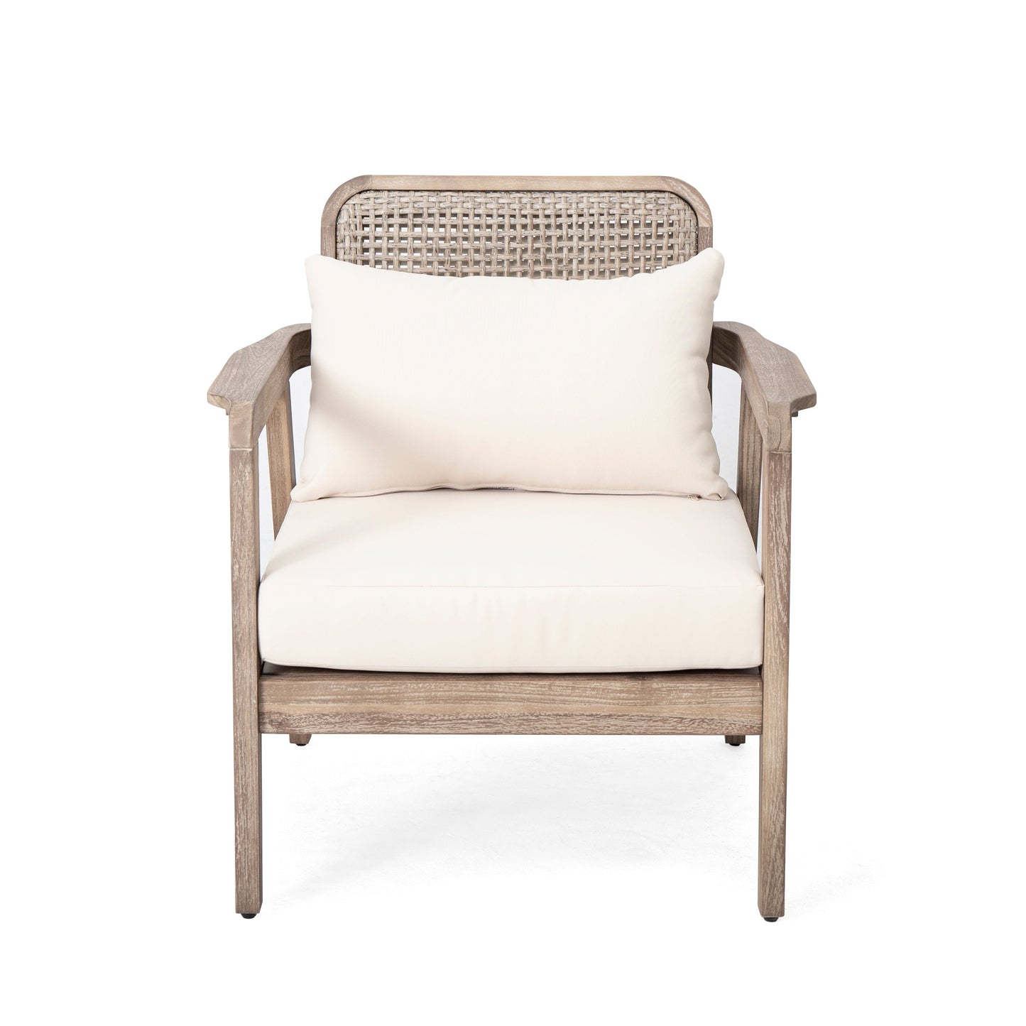 Set of Acacia Wood Patio Chairs with Cushions
