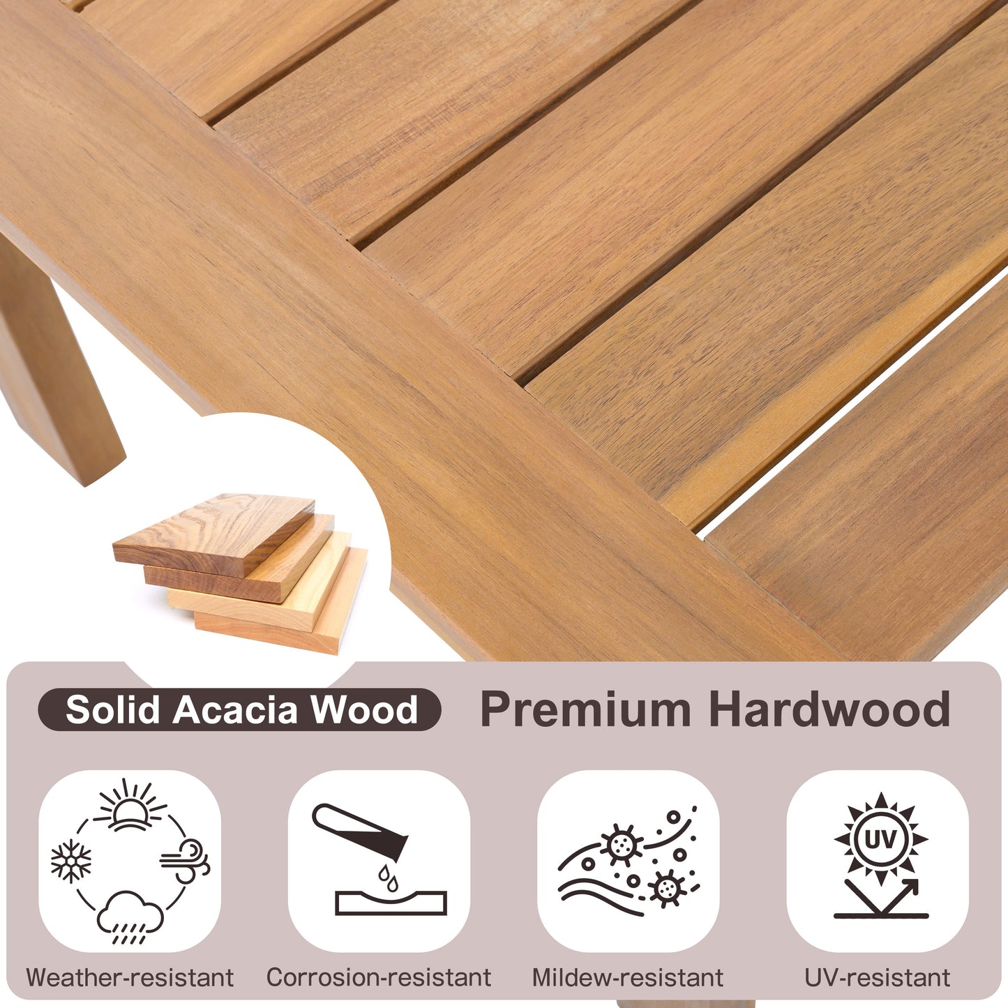 Premium Acacia Wood Two Piece Patio Chat Set
