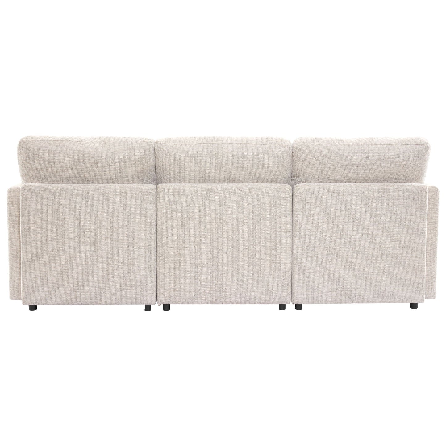 Sectional sofa beige fabric with three seating modules HouseOfZazla on Tampa Home & Garden Store