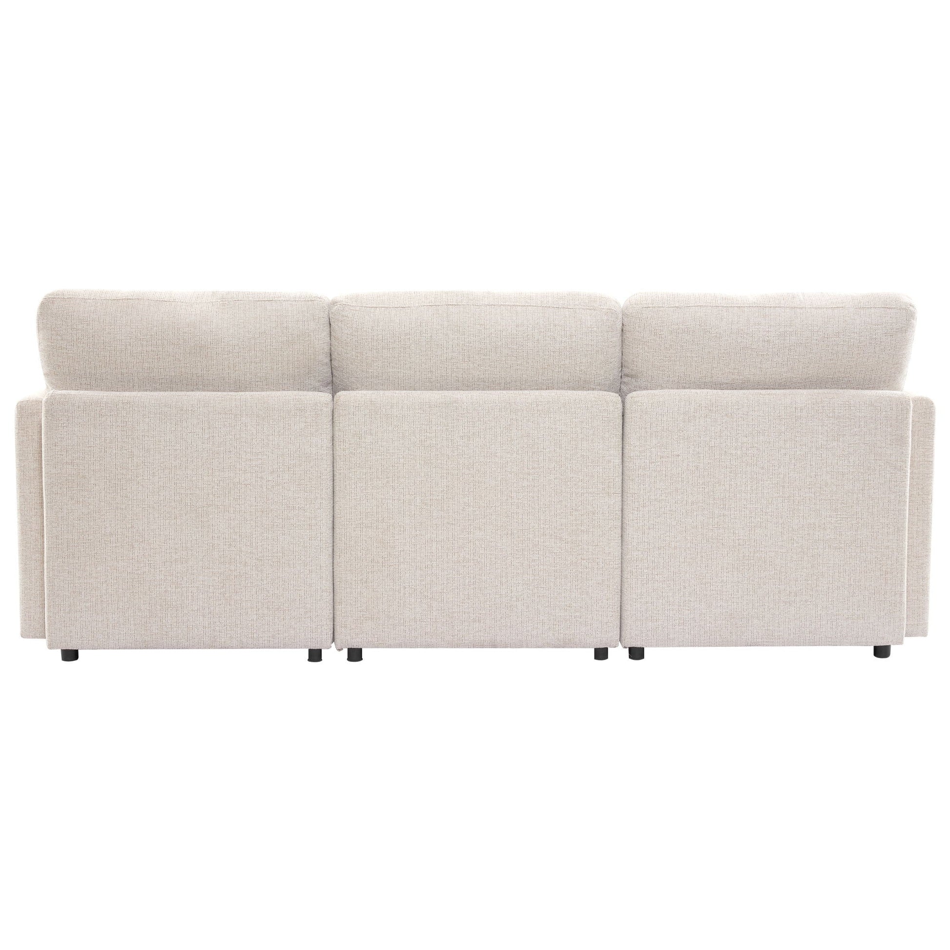 Sectional sofa beige fabric with three seating modules HouseOfZazla on Tampa Home & Garden Store