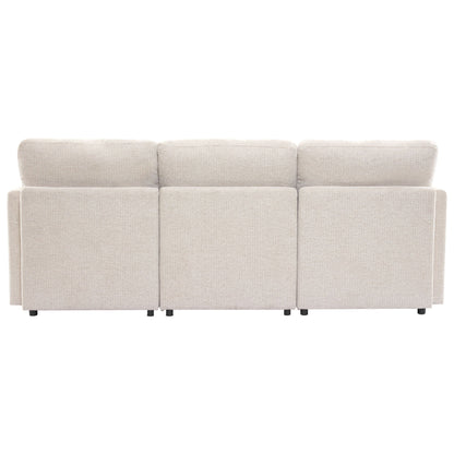 Sectional sofa beige fabric with three seating modules HouseOfZazla on Tampa Home & Garden Store