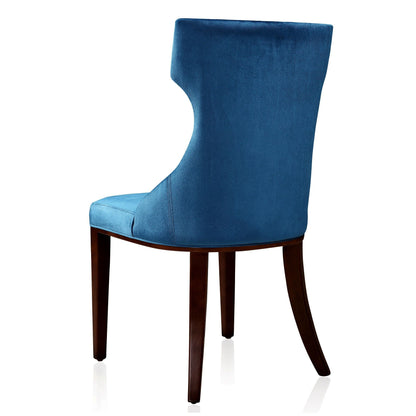 Reine dining chair set of 2 in blue velvet with solid wood frame on Tampa Home & Garden Store