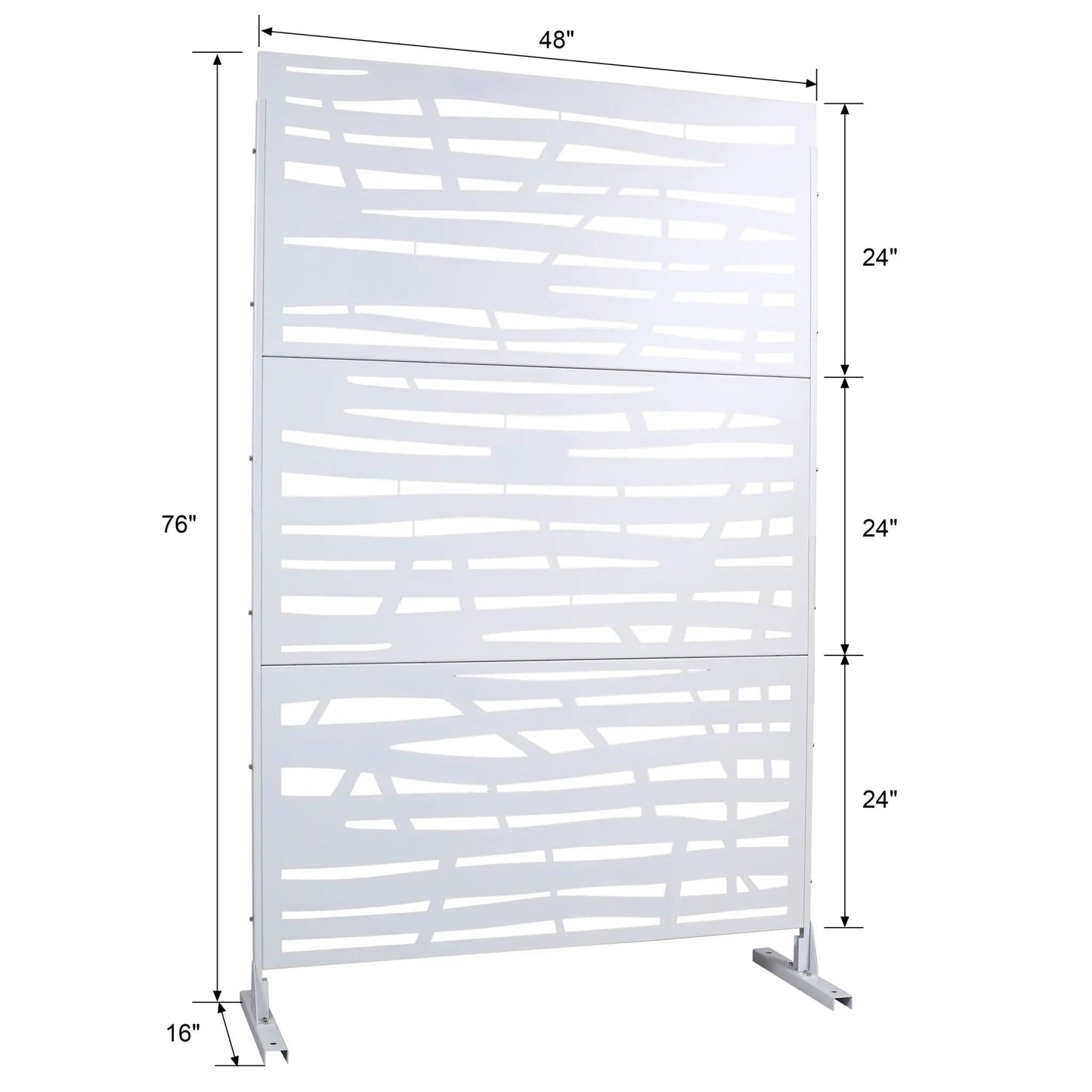 Outdoor & Indoor Privacy Screen metal room divider by Unique Piece Furniture white 76in tall on Tampa Home & Garden Store