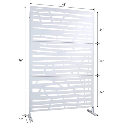 Outdoor & Indoor Privacy Screen metal room divider by Unique Piece Furniture white 76in tall on Tampa Home & Garden Store