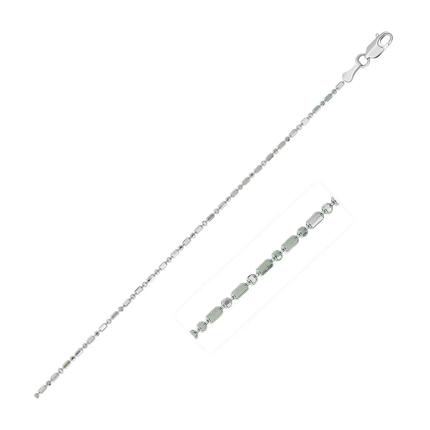 14k white gold diamond-cut bead chain necklace 1.0mm with lobster clasp Bids.com on Tampa Home & Garden Store