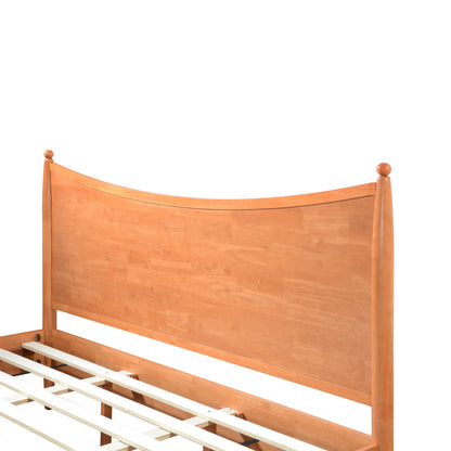 Classic King Size Solid Wood Platform Bed Frame honey finish by HouseOfZazla with slat support on Tampa Home & Garden Store