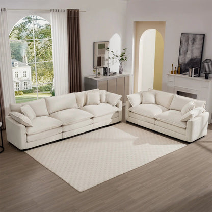Elegant Sectional Sofa Set with Deep Seats