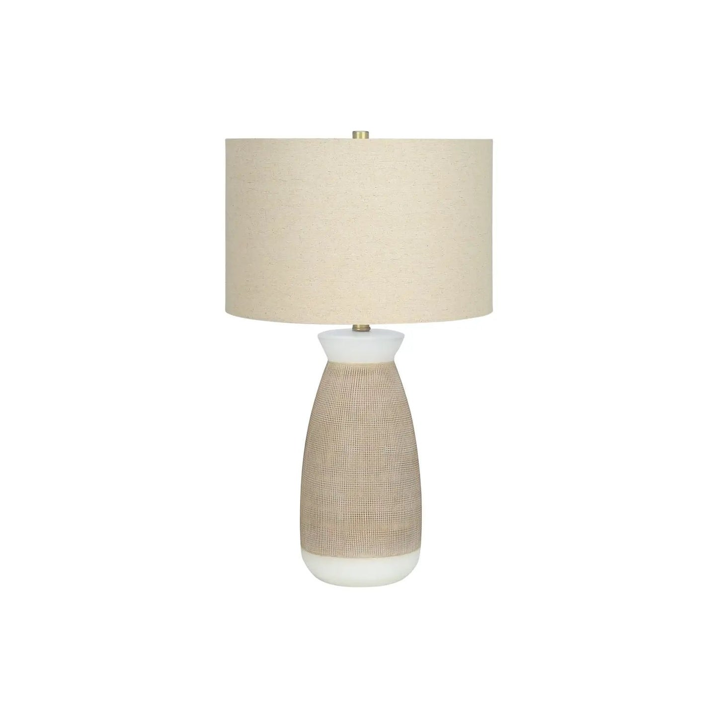 Table lamp cream ceramic resin base with beige fabric shade Unique Piece Furniture on Tampa Home & Garden Store