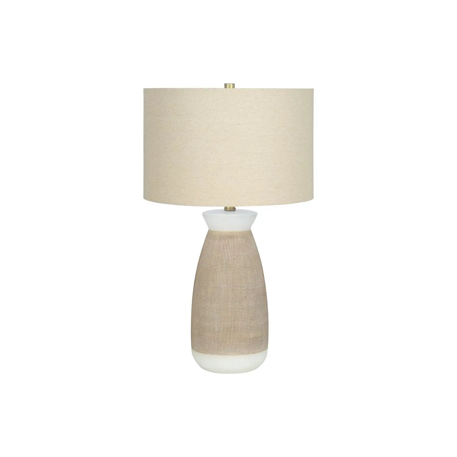 Table lamp cream ceramic resin base with beige fabric shade Unique Piece Furniture on Tampa Home & Garden Store