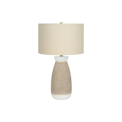 Table lamp cream ceramic resin base with beige fabric shade Unique Piece Furniture on Tampa Home & Garden Store