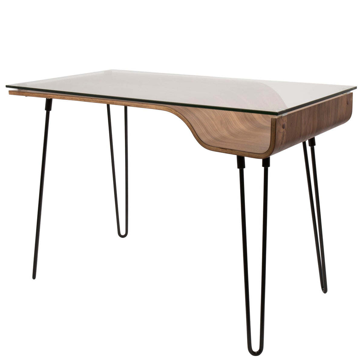 Mid-Century Modern Writing Desk Walnut with Glass Top by HouseOfZazla on Tampa Home & Garden Store