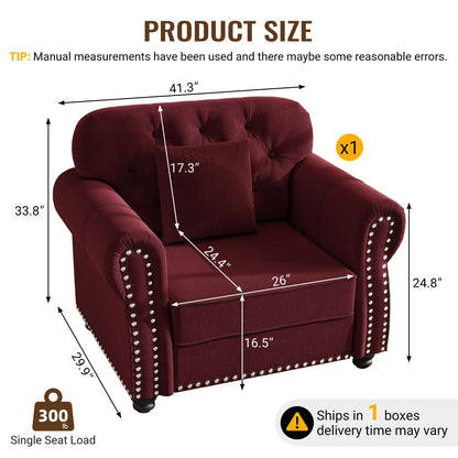 Upholstered Sofa with Nailhead and Rolled Arms