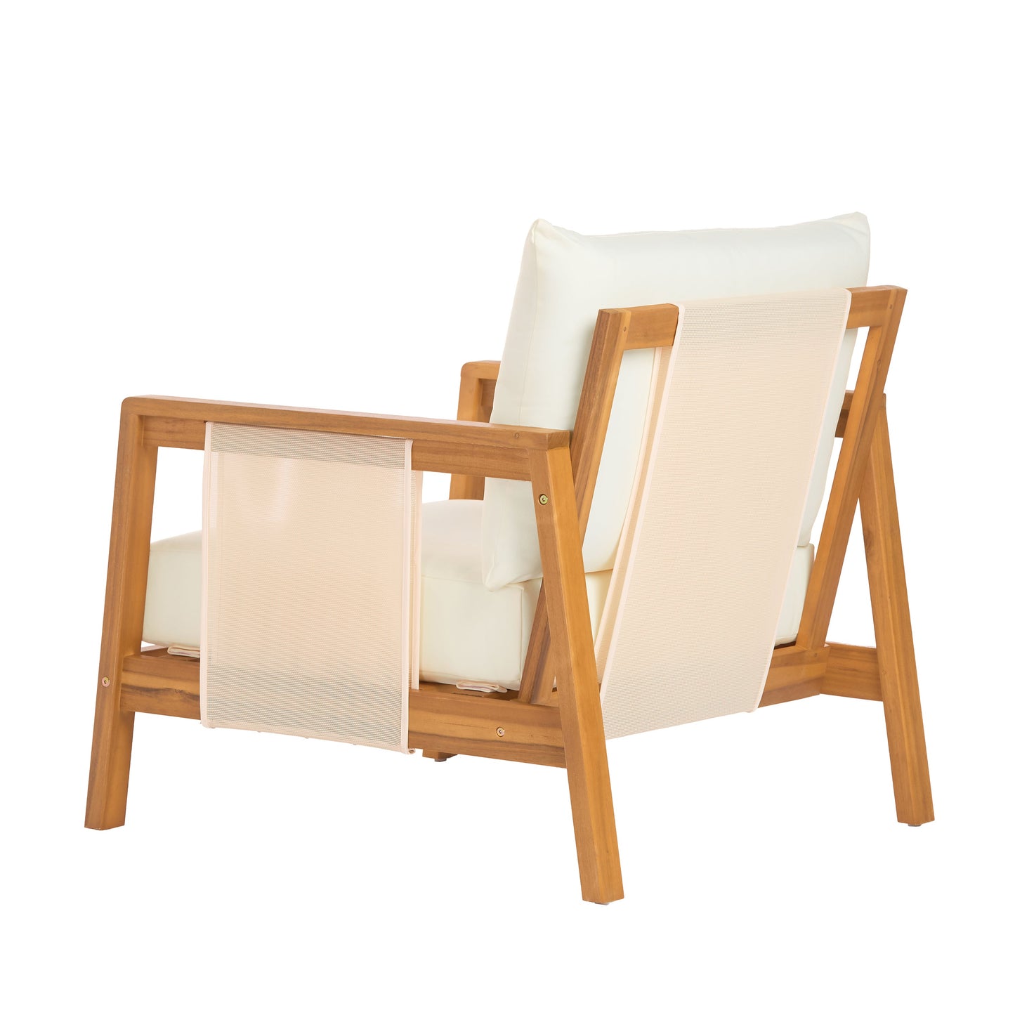 Acacia Wood and Textilene Outdoor Club Chair