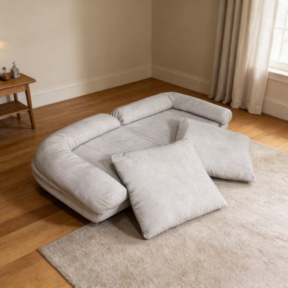 Convertible Single Sofa Bed and Metal Frame