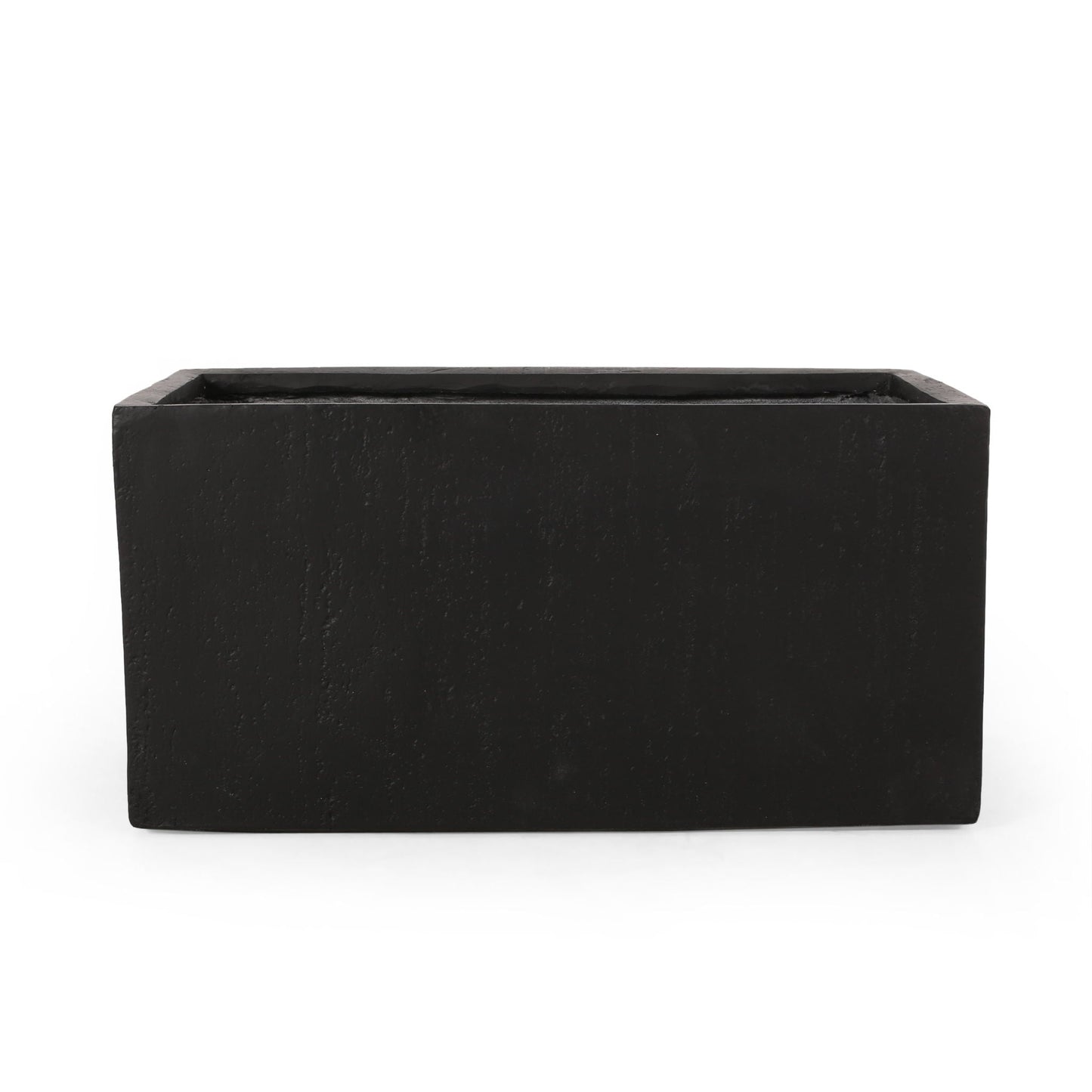 Modern Outdoor Planter black rectangular planter with textured surface on Tampa Home & Garden Store
