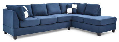 Malone Comfort Sectional blue fabric L-shaped sofa HouseOfZazla on Tampa Home & Garden Store