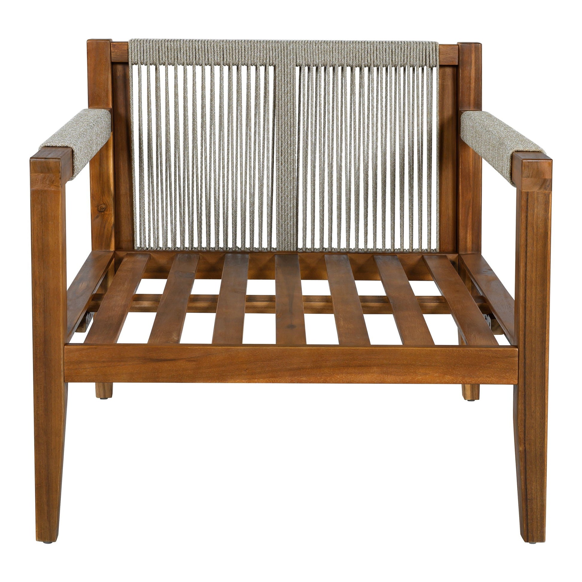 3 Piece Outdoor Sectional Sofa Set by HouseOfZazla, wooden frame with gray rope back on Tampa Home & Garden Store
