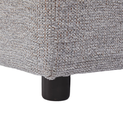 Sectional sofa closeup in gray woven fabric with black metal leg, HouseOfZazla 2-piece set on Tampa Home & Garden Store