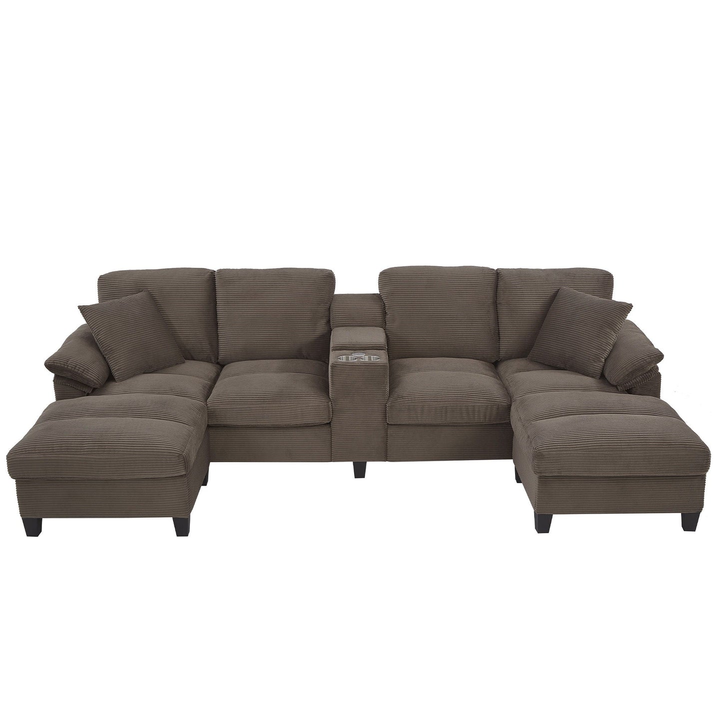 Modern U Shaped Sectional Sofa and Ottoman