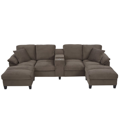Modern U Shaped Sectional Sofa and Ottoman
