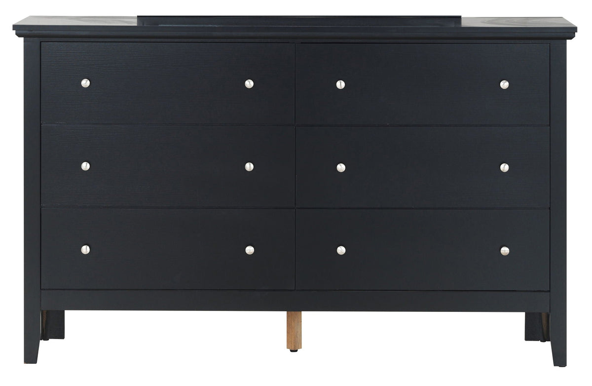 Primo dresser in dark hardwood with 6 drawers and silver knobs HouseOfZazla on Tampa Home & Garden Store