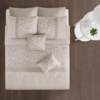 Embroidered and 8 Piece King Comforter Set