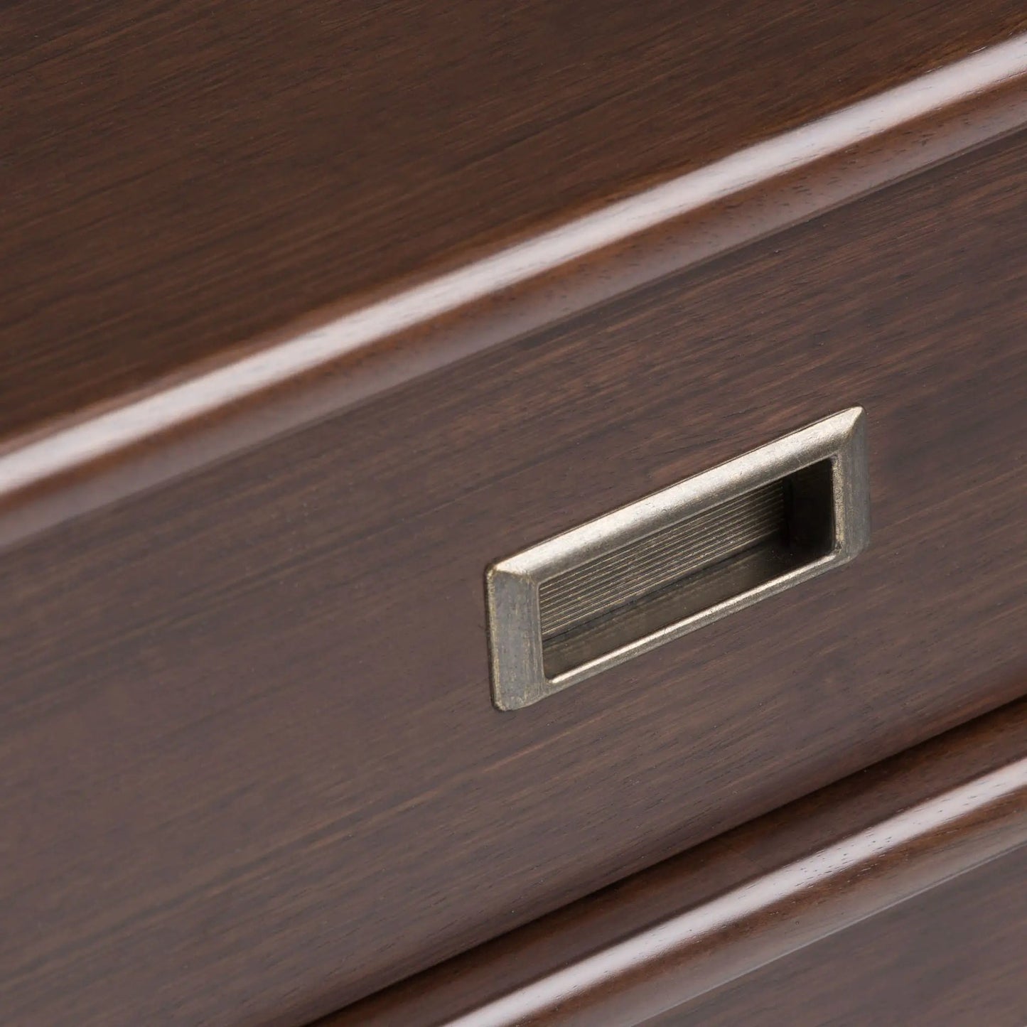 Draper Handcrafted Mid Century End Table walnut veneer with metal drawer pull on Tampa Home & Garden Store