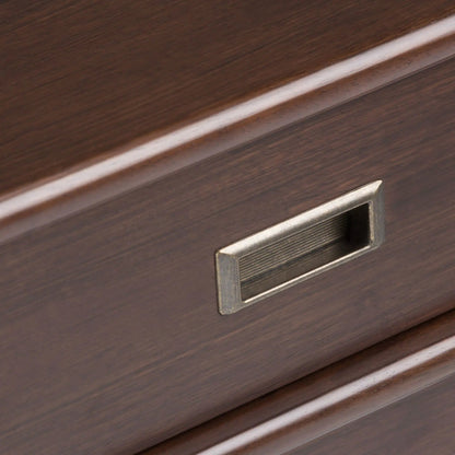 Draper Handcrafted Mid Century End Table walnut veneer with metal drawer pull on Tampa Home & Garden Store
