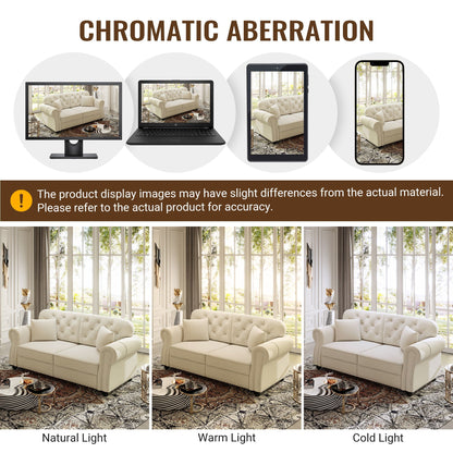 Modern Upholstered 3 Seater Sofa Set and Ottoman