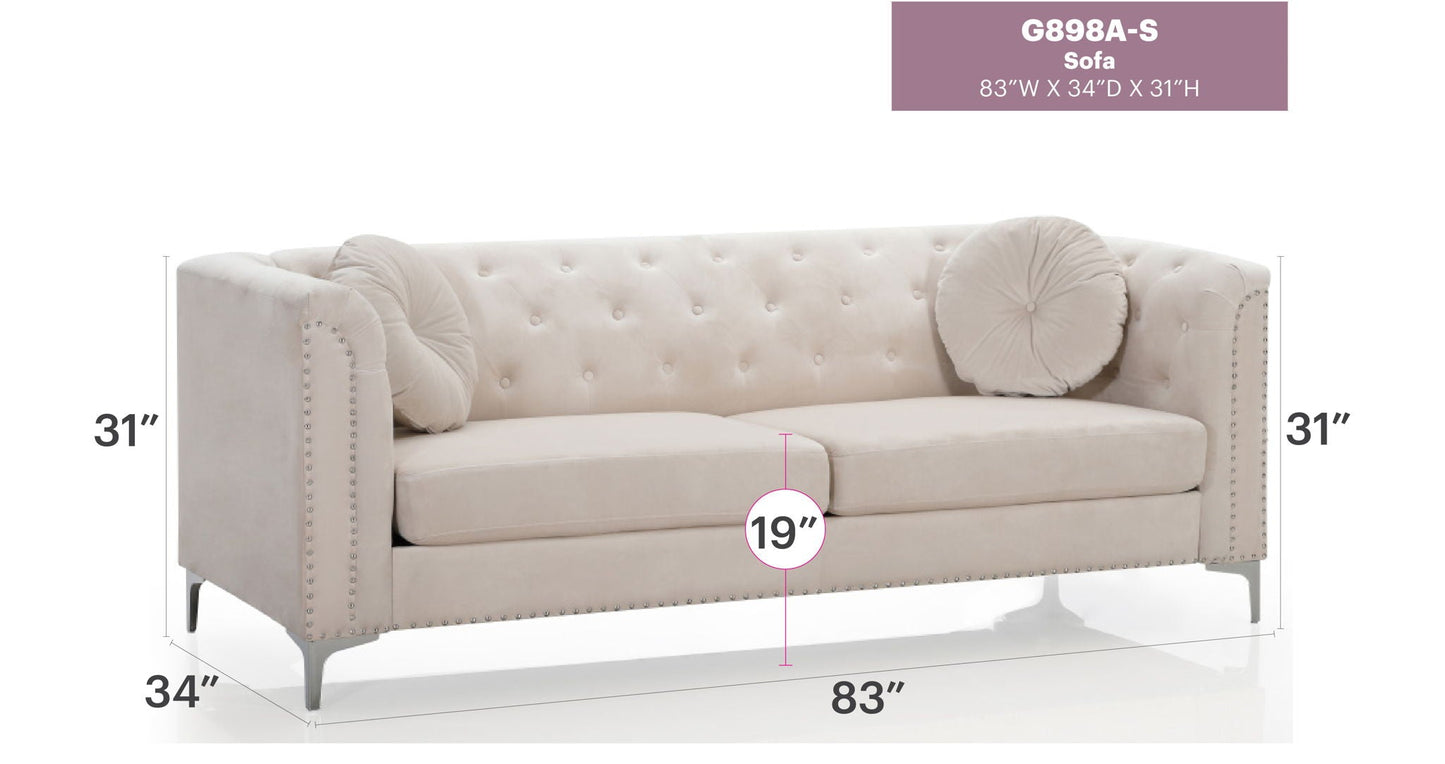 Pompano Elegant Contemporary Microsuede Sofa