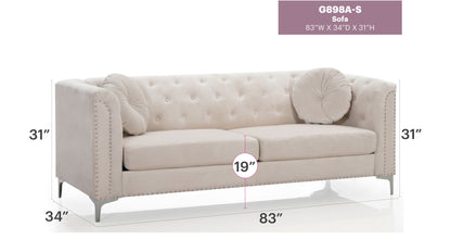 Pompano Elegant Contemporary Microsuede Sofa